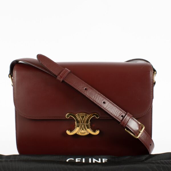 Celine Burgundy Large Triomphe Bag