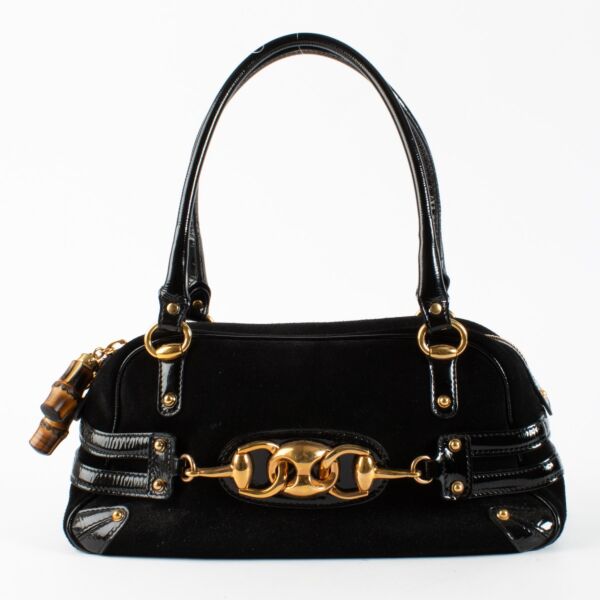 Authentic Second Hand Gucci Black Wave Boston Bag on Labellov.com