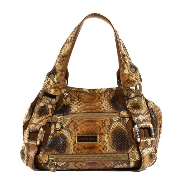 Jimmy Choo Python Brown Shoulder Bag