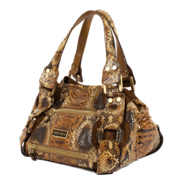 Jimmy Choo Python Brown Shoulder Bag