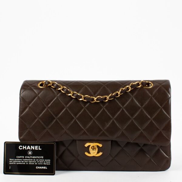 Chanel Brown Lambskin Medium Classic Flap Bag