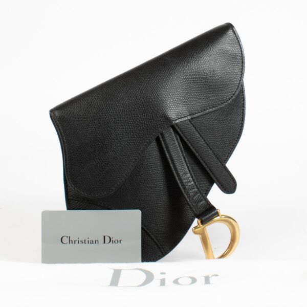 Christian Dior Black Saddle Pouch Belt Bag
