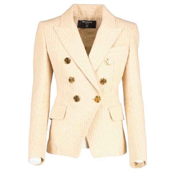 Authentic second hand Balmain Monogram 6-Button Jacket - Size 36 on Labellov.com 