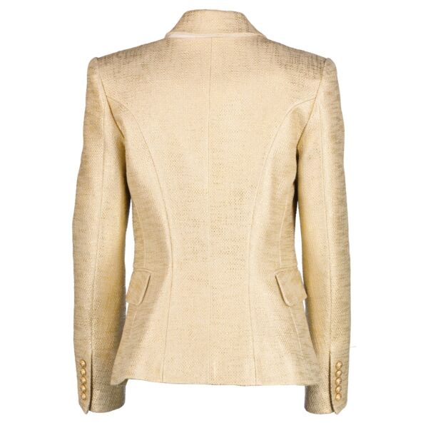 Balmain Gold Cotton 6-Button Jacket - Size 36 