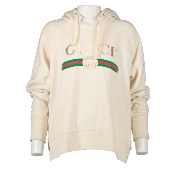 Buy an authentic second-hand Gucci Beige  Cotton Blind For Love Sweater in Size XS in very good condition at Labellov in Antwerp.