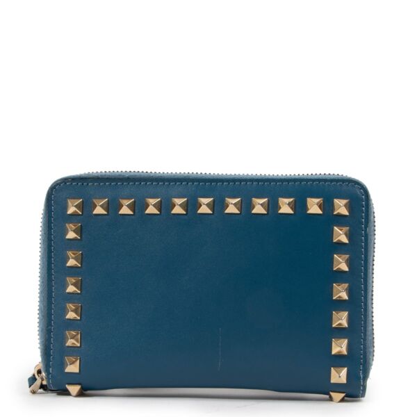 Valentino Garavani Blue Rockstud Wallet