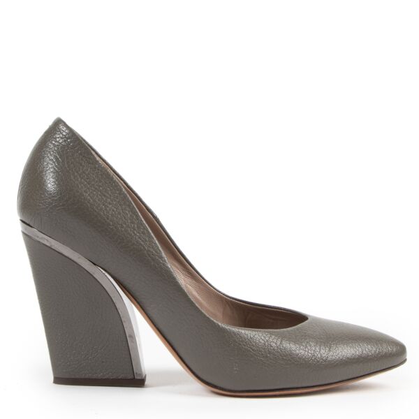 Chloé Beckie Grey Curve Heel Pumps - size 38