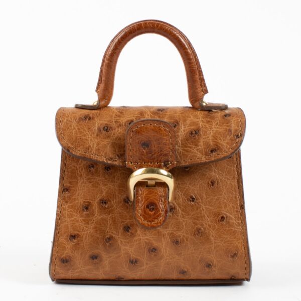 Authentic second hand Delvaux Brown Ostrich Brillant Bag Charm on Labellov.com