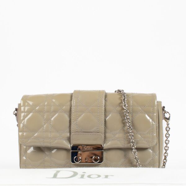 Christian Dior Grey Patent Leather Miss Dior Bag