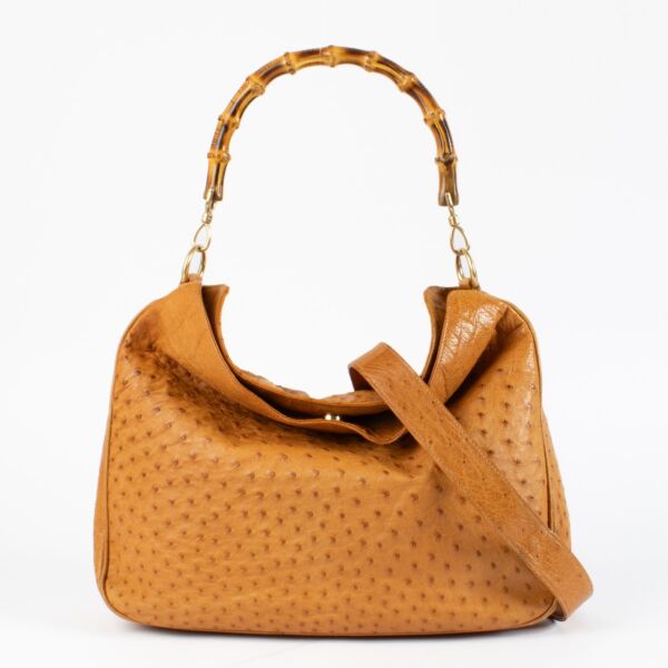 Gucci Ostrich Bamboo Shoulder bag