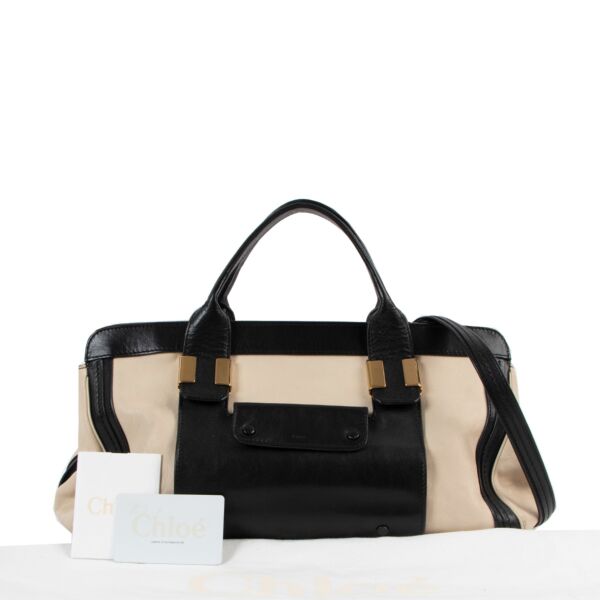 Chloé Beige/Black Alice Top Handle Bag
