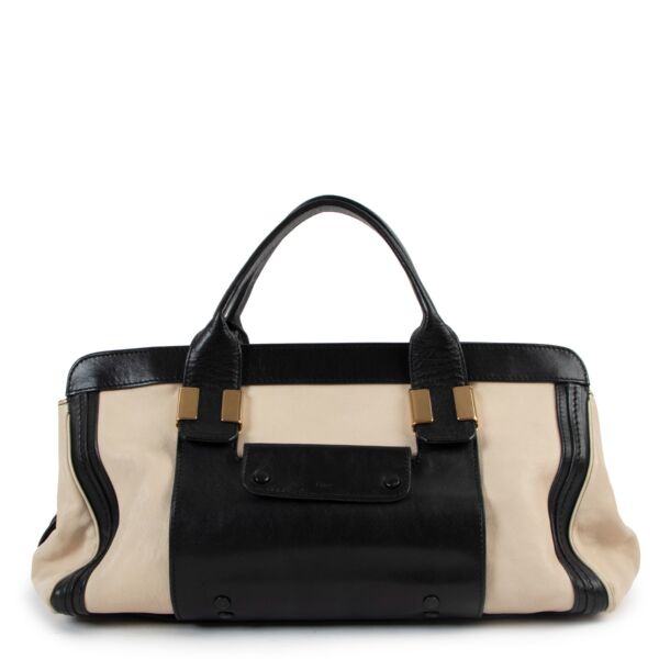 Chloé Beige/Black Alice Top Handle Bag