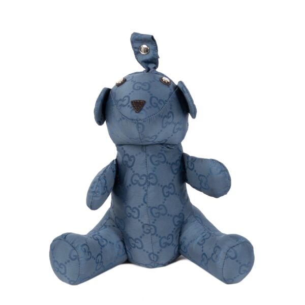 koop online tegen de beste prijs Gucci Blue Teddy Bear Nylon Tote 
