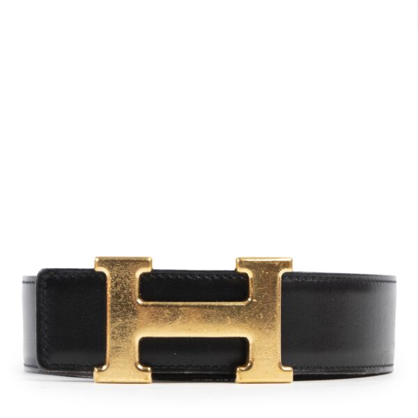 Authentic secondhand Hermès Reversible Black/Chocolate Constance Belt - Size 80 designer accessories fashion luxury vintage webshop safe secure online shopping