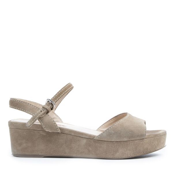 Authentic second-hand vintage Prada Suede Espadrille Wedges Sandals - Size 40,5 buy online webshop LabelLOV