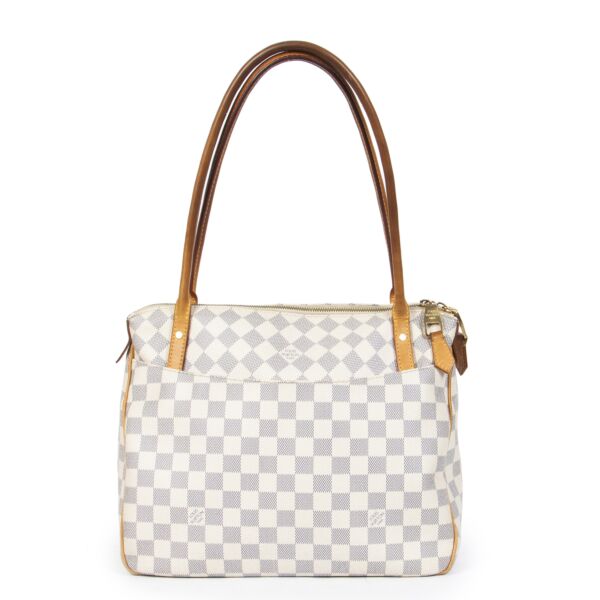 Authentieke Tweedehands Louis Vuitton Figheri Damier Azur Shoulder Bag  juiste prijs veilig online shoppen luxe merken webshop winkelen Antwerpen België mode fashion