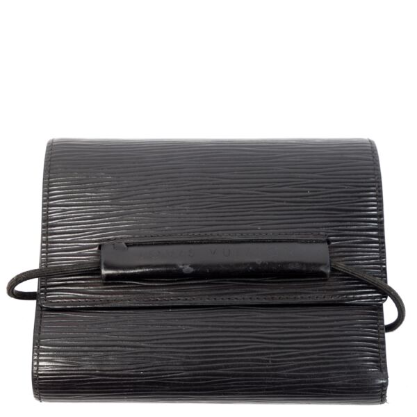 Louis Vuitton Black Epi Leather Elastic Wallet