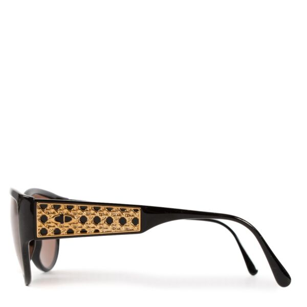 Christian Dior 2764 Vintage Black/Gold Cannage Sunglasses