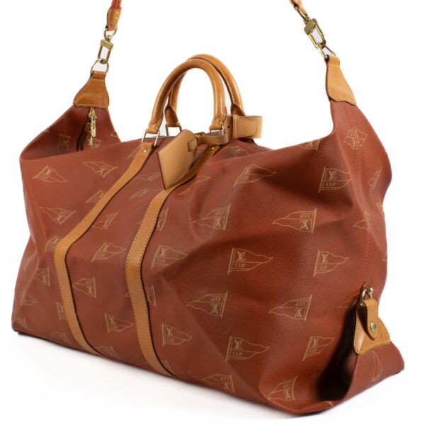Louis Vuitton 1995 LV America's Cup Red Canvas Keepall 60 Bag