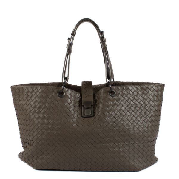 Bottega Veneta Grey Intrecciato Leather Bag