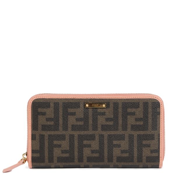 Koop en verkoop uw authentieke Fendi Brown/Pink Zippy Zucca Wallet