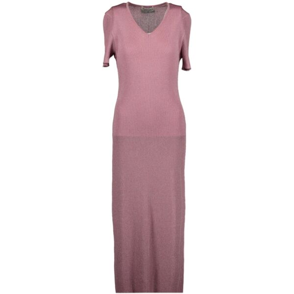 Chanel Pink Ribbed Maxi Dress for the best price at Labellov secondhand vintage luxury
