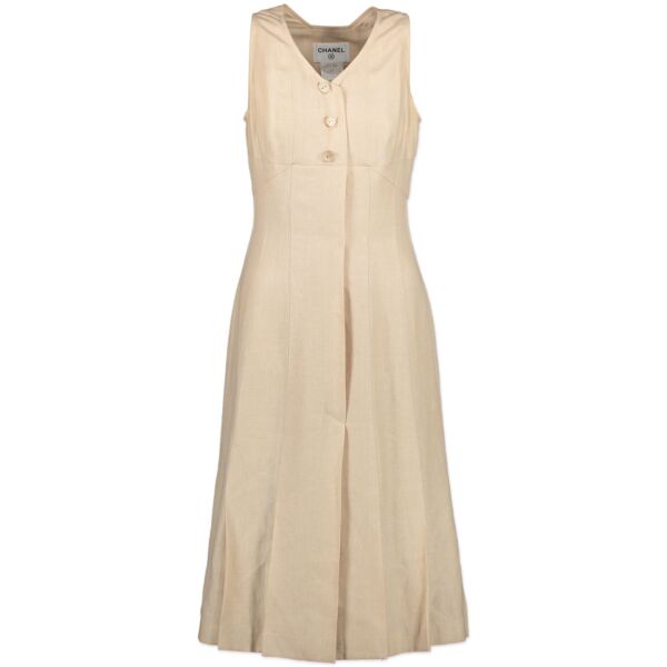 Chanel Sandy Beige Linen Dress - Size 36