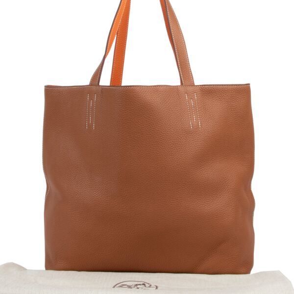 Hermès Double Sens 45 Gold & Orange Clemence