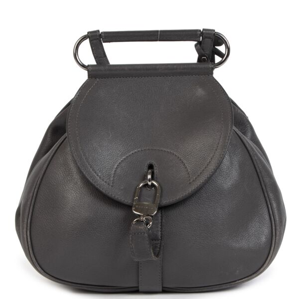 Authentieke Tweedehands Delvaux Cerceau PM Steel Grey Backpack juiste prijs veilig online shoppen luxe merken webshop winkelen Antwerpen België mode fashion