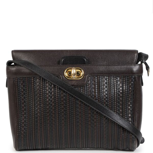 100% authentic Delvaux Merlot GM Toile De Cuir Brown Bag for the best price at Labellov