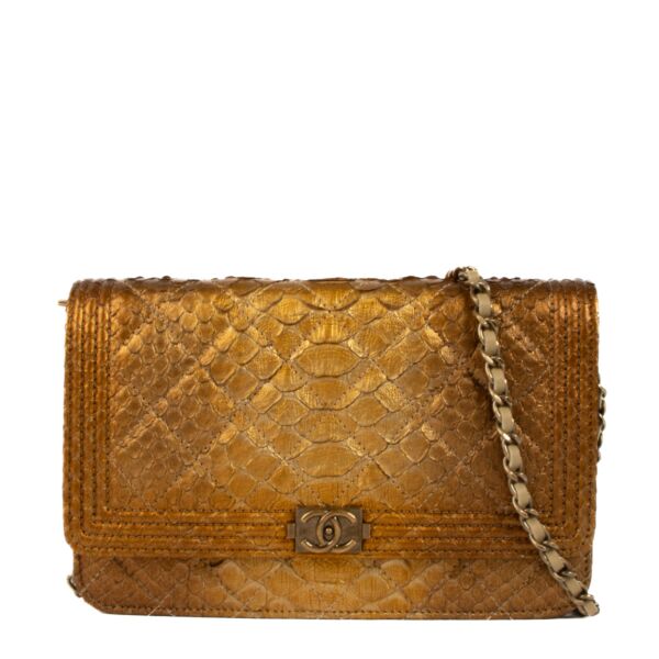 Chanel Gold Python WOC Wallet on Chain Bag