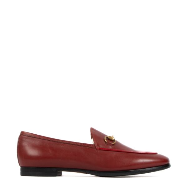 shop 100% authentic second hand Gucci Burgundy Leather Horsebit Loafers - Size 36 on Labellov.com