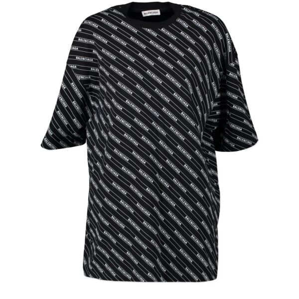 Balenciaga All-over Logo Printed Oversized Cotton Shirt for the best price at Labellov secondhand luxury in Antwerp