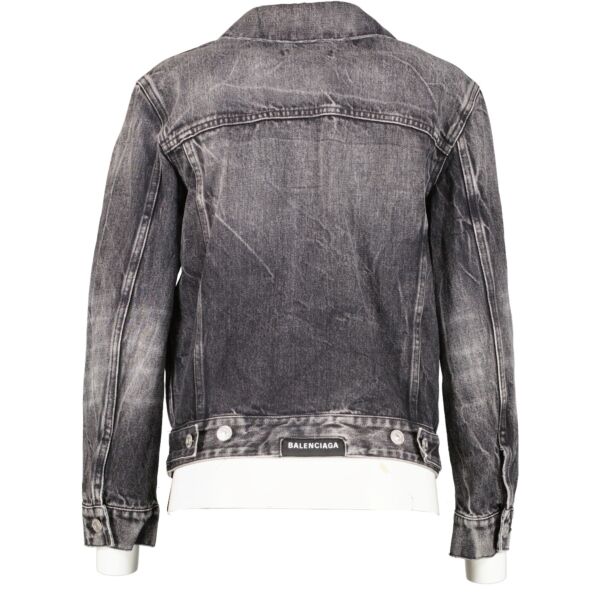 Balenciaga Grey Denim Shrunk Jacket - Size FR34