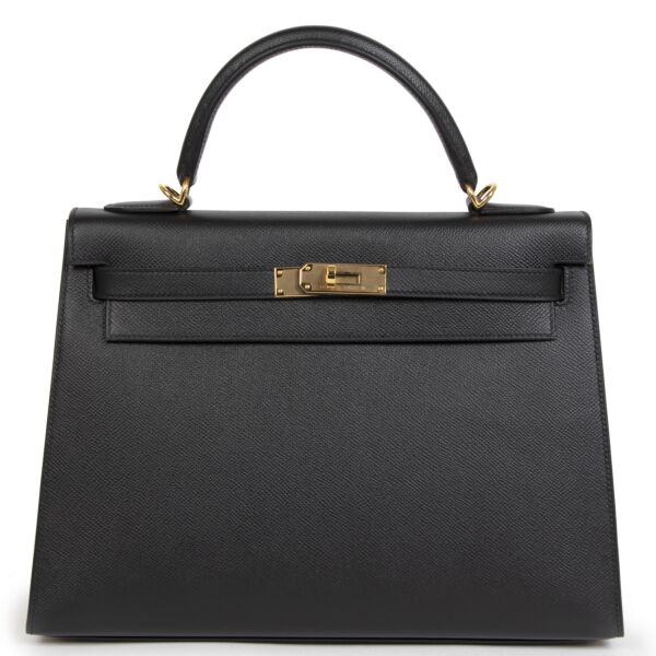 100% authentieke Hermès Kelly 32 Black Epsom GHW  aan de beste prijs bij Labellov tweedehands luxe