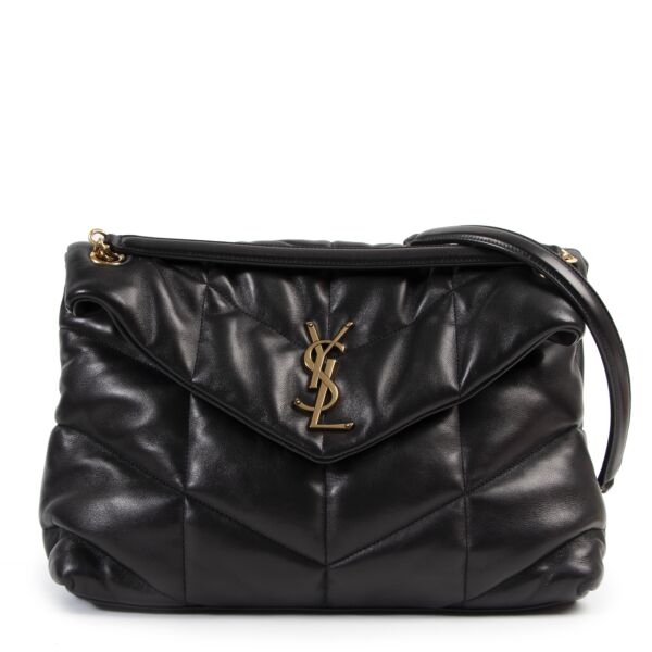 Saint Laurent Loulou Puffer Medium Black Shoulder Bag for the best price at Labellov secondhand luxury