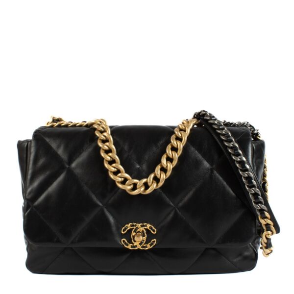 Chanel Black Goatskin 19 Maxi Bag