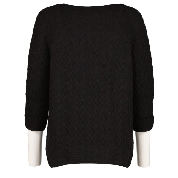 Chanel 18A Black Cashmere Blend Ikari Button Sweater - Size FR44