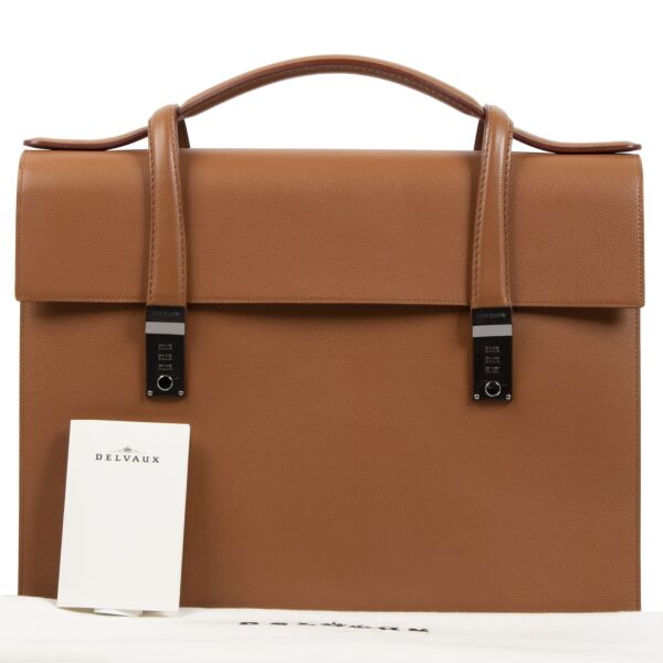 Delvaux Caractère 2 Camel Briefcase 