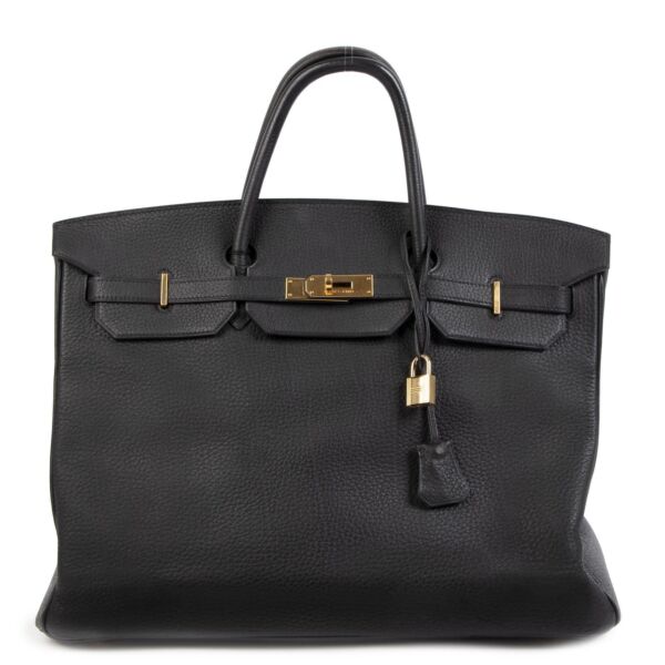 Buy and sell 100% authentic Hermès Birkin 40 Black Fjord GHW for the best price