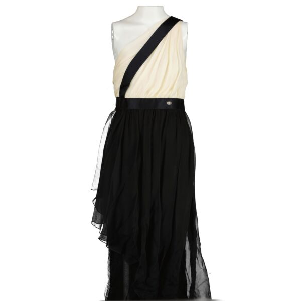 Authentic second hand Chanel Black Silk Chiffon Maxi Dress on Labellov.com