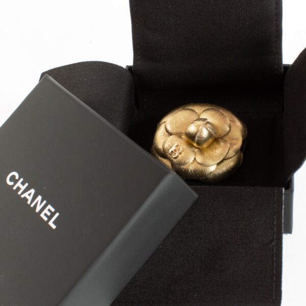 Chanel 18C Gold Camellia Brooch
