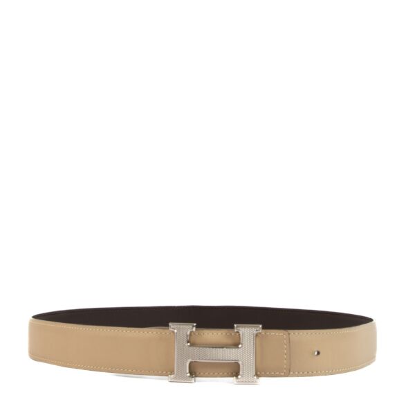 Hermès H Guillochee Swift Reversible Belt - Size 85
