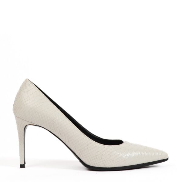 Saint Laurent White Python Pumps - Size 36,5