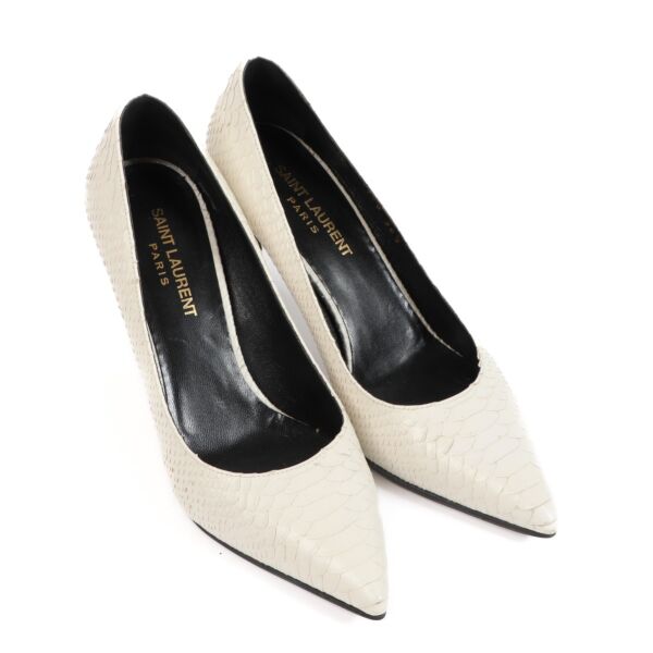 Saint Laurent White Python Pumps - Size 36,5