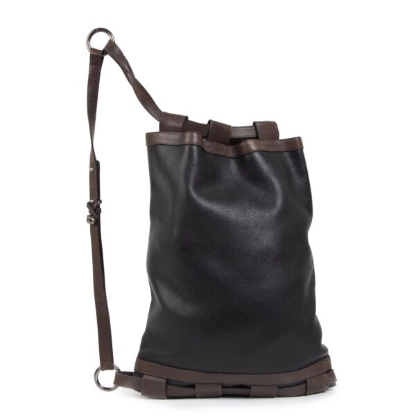 Authentieke Tweedehands Delvaux Black leather Shoulder Bag juiste prijs veilig online shoppen luxe merken webshop winkelen Antwerpen België mode fashion