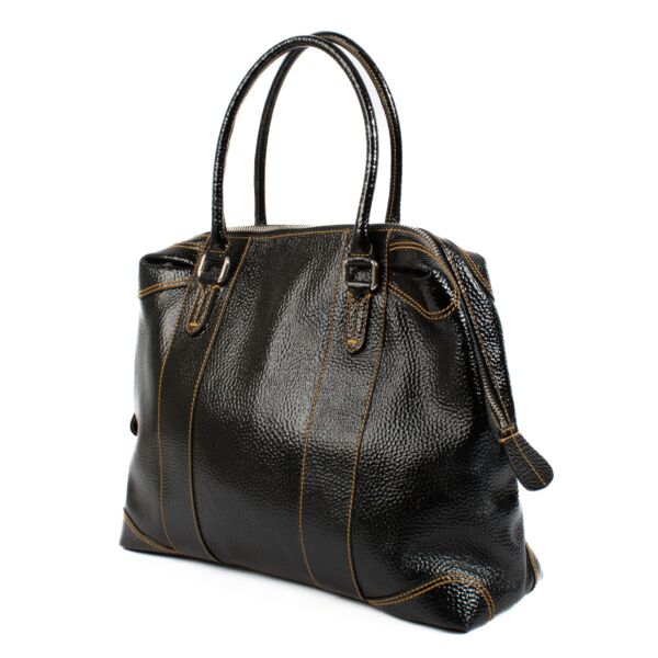 Fendi Black Patent Leather Shoulder Bag 