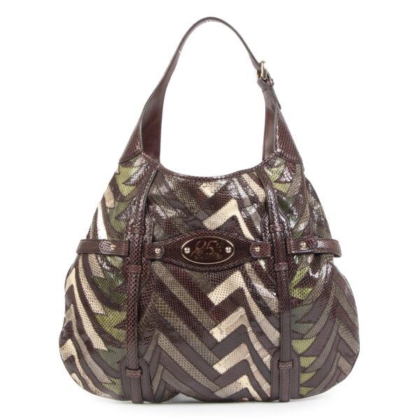 Authentieke Tweedehands Gucci 85th Anniversary Limited Edition Python Horsebit Hobo juiste prijs veilig online shoppen luxe merken webshop winkelen Antwerpen België mode fashion