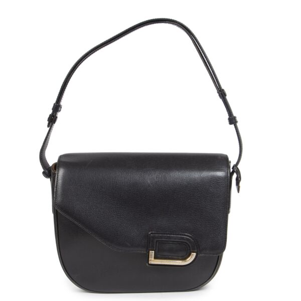 Authentieke Tweedehands Delvaux Black D Crossbody Bag juiste prijs veilig online shoppen luxe merken webshop winkelen Antwerpen België mode fashion
