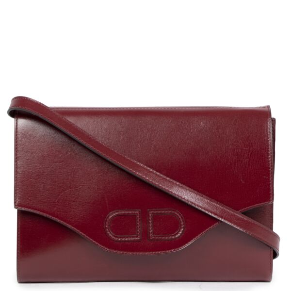 Authentieke Tweedehands Delvaux Bordeaux Leather Bag juiste prijs veilig online shoppen luxe merken webshop winkelen Antwerpen België mode fashion